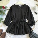 Black  button up short frock