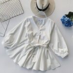 White button up short frock
