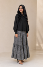 check skirt with shirt black - Image 2