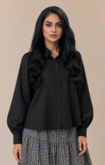 check skirt with shirt black - Image 3
