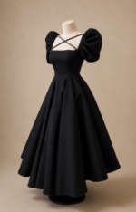 Midnight Duchess Puff Sleeve Dress - Image 2