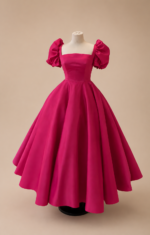 Rosé Belle Puff Sleeve Gown