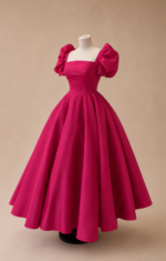Rosé Belle Puff Sleeve Gown - Image 2