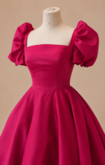 Rosé Belle Puff Sleeve Gown - Image 3