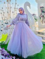 Light purple heavy flair  net maxi - Image 2