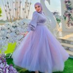 Light purple heavy flair  net maxi