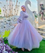 Light purple heavy flair  net maxi