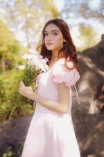 Pink cotton dress - Image 4