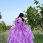 Lilac organza heavy flares