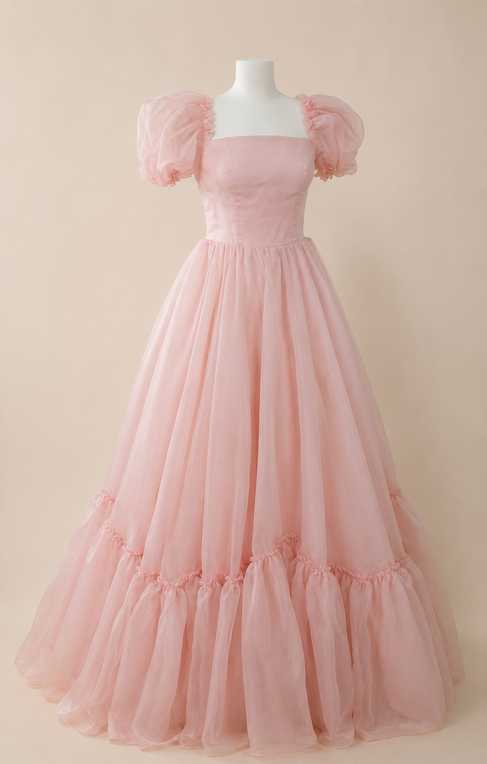 ChatGPT Image May 14, 2026, 08_46_30 PM Blush Rose Puff Sleeve Organza Gown - Image 1