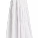 White cotton flair skirt