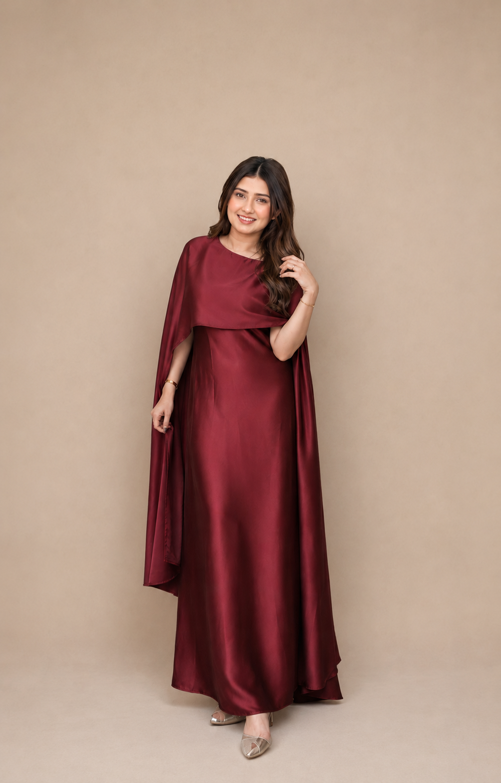 ChatGPT Image May 12, 2026, 01_13_53 PM Ruby Noir Satin Cape Gown - Image 1