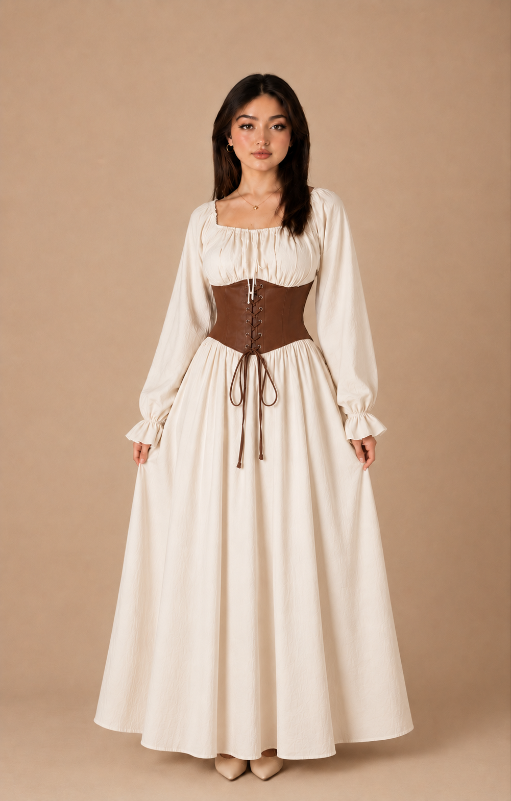 ChatGPT Image May 12, 2026, 01_46_45 PM Mocha Cotton Corset Maxi Dress - Image 1