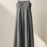 Black and white check midi dress