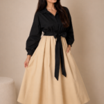 Monochrome Grace Midi Dress