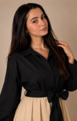 Monochrome Grace Midi Dress - Image 3
