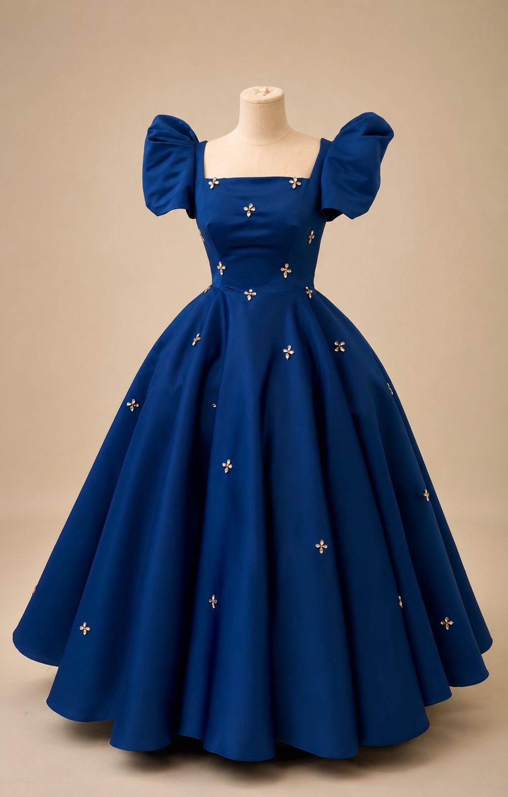ChatGPT Image May 15, 2026, 06_36_07 AM Royal Blue Princess Puff Sleeve Gown - Image 1